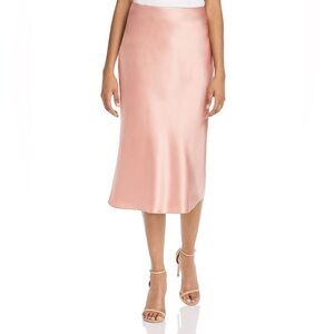 Cinq À Sept Cinq A Sept Marta Silk Midi Skirt In Peony Pink